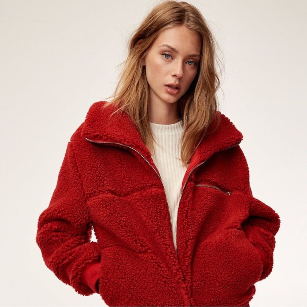 Wilfred Red Teddy Fleece Jacket